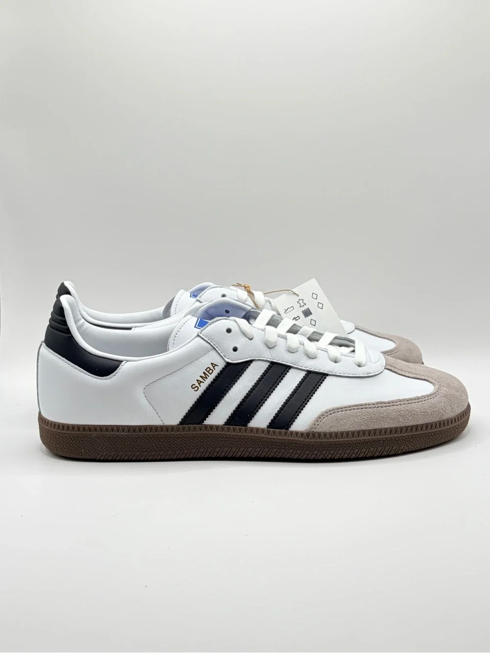 adidas Samba White Black with Gum Brown Sole